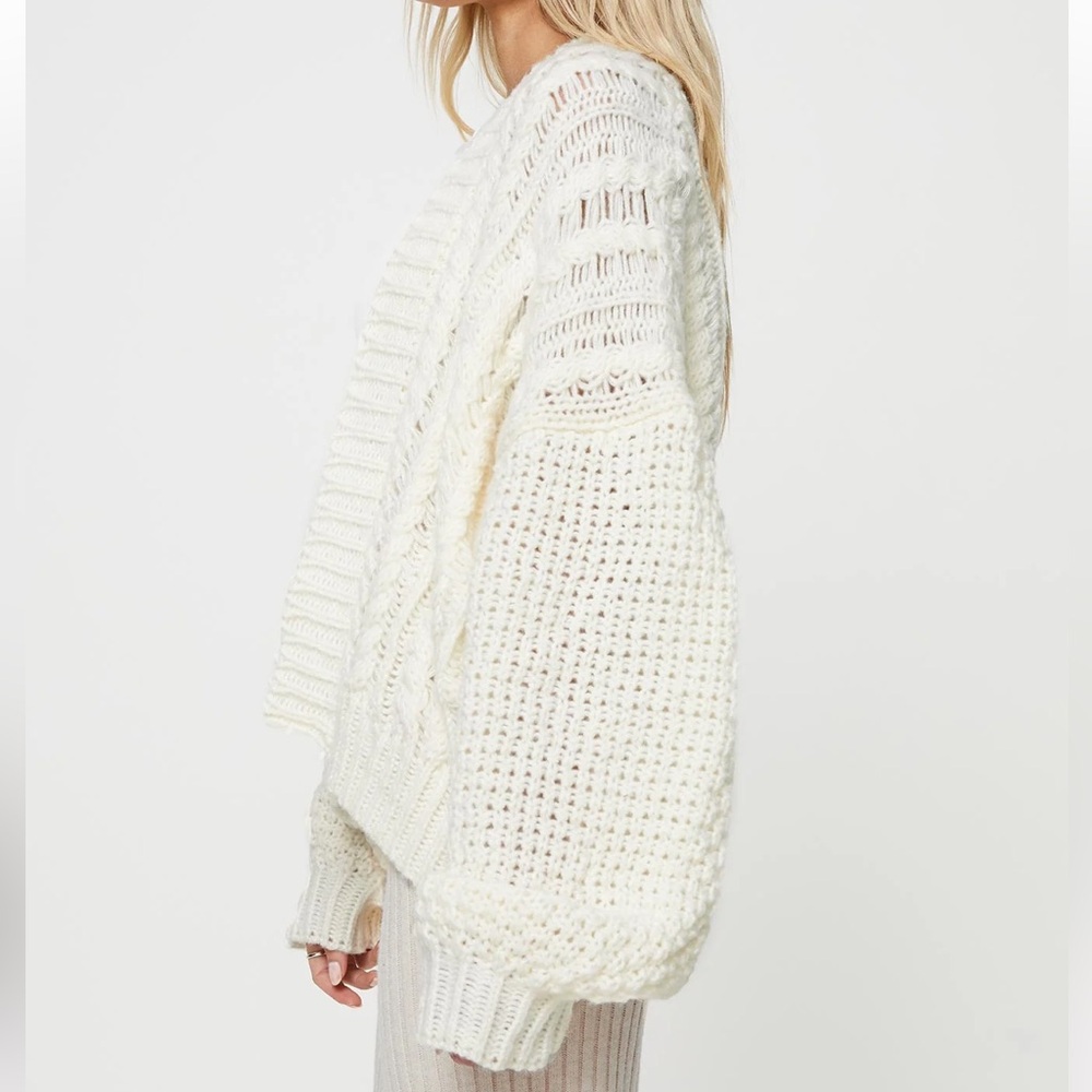 Princess Polly Cable Cardigan Cream / Size S/M - Picture 2 of 6